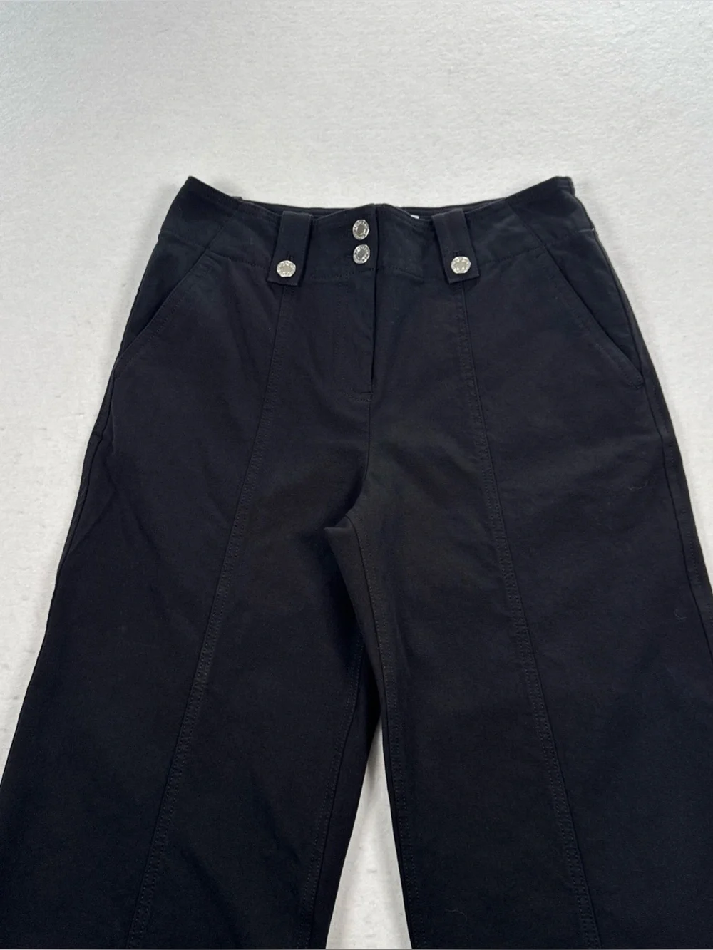 Derek Lam 10 Crosby Wide Leg Denim Pants Cropped Women’s 8 Black Sailor Jeans
